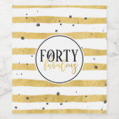 Gold 40- en Fabulous Birthday Party Wine Labels Wijn Etiket (Enkel label)