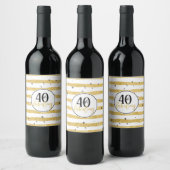 Gold 40- en Fabulous Birthday Party Wine Labels Wijn Etiket (Flessen)