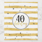 Gold 40- en Fabulous Birthday Party Wine Labels Wijn Etiket (Enkel label)