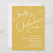 Gold 40 en Fabulous Invitations Kaart (Voorkant)