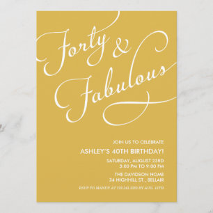 Gold 40 en Fabulous Invitations Kaart
