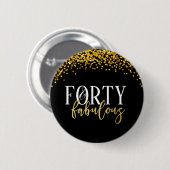 Gold 40e en Fabulous Birthday Confetti Button (Voorkant /achterkant)