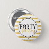 Gold 40e en Fabulous Birthday Confetti Button (Voorkant /achterkant)