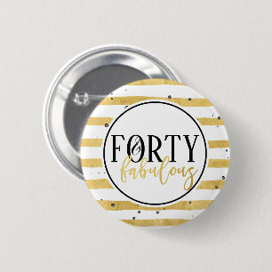Gold 40e en Fabulous Birthday Confetti Button