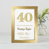Gold 40e verjaardag kaart (Staand voorkant)