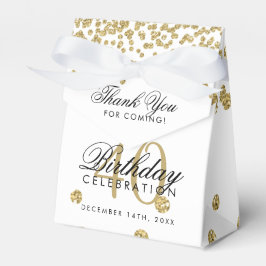 Gold 40th Birthday Bedankt Confetti White Bedankdoosjes