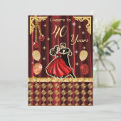 Gold 40th Birthday Celebration |The Ruby Jubilee Kaart (Staand voorkant)