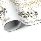 Gold 40th Birthday Faux Glitter Confetti Cadeaupapier (Rol Hoek)