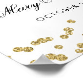 Gold 40th Birthday Glitter Confetti White Poster (Hoek)