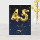 Gold 45 Mylar Birthday-ballonnen en Confetti-kaart Kaart (Gele Bloem)
