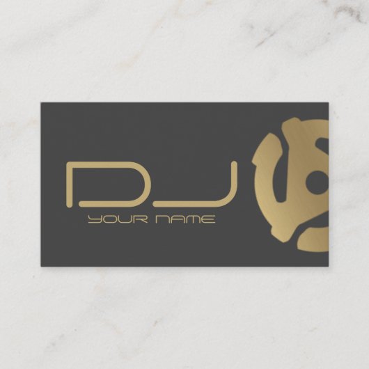 Gold 45-recordadapter Logo DJ Visitekaartje (Voorkant)