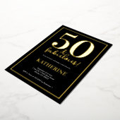 Gold 50 and Fabulous 50th Birthday Foil Invitation Folie Uitnodiging (Gedraaid)