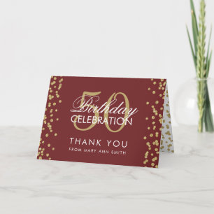 Gold 50 Birthday Bedankt Glitter Confetti