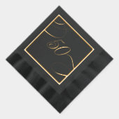 Gold 50 Calligraphy Milestone Birthday Anniversary Folie Servetten (Rechts)