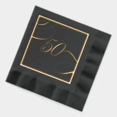Gold 50 Calligraphy Milestone Birthday Anniversary Folie Servetten (Links)