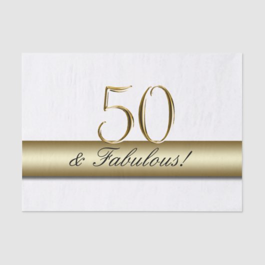 Gold 50 en Fabulous | 50e verjaardag Tissuepapier (Voorkant)