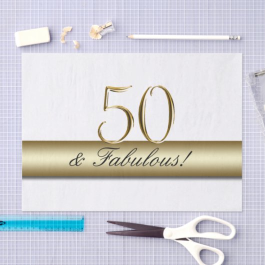 Gold 50 en Fabulous | 50e verjaardag Tissuepapier (Craft)