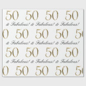 Gold 50 en Fabulous | 50e verjaardag van de cadeau Cadeaupapier (Vlak)