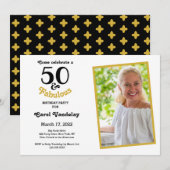 Gold 50 en Fabulous 50th Birthday Kaart (Voorkant / Achterkant)