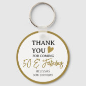 Gold 50- en Fabulous 50th Birthday Party Favors Sleutelhanger (Voorkant)