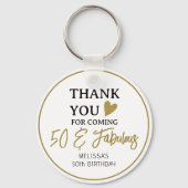 Gold 50- en Fabulous 50th Birthday Party Favors Sleutelhanger (Achterkant)