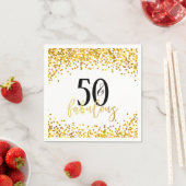 Gold 50 en Fabulous Birthday Party Napkins Servetten (Insitu)
