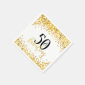 Gold 50 en Fabulous Birthday Party Napkins Servetten (Hoek)