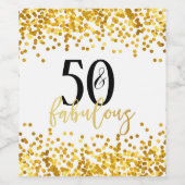 Gold 50- en Fabulous Birthday Party Wine Labels Wijn Etiket (Enkel label)