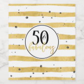 Gold 50- en Fabulous Birthday Party Wine Labels Wijn Etiket (Enkel label)