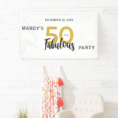 Gold 50 en Fabulous gepersonaliseerde 50ste verjaa Spandoek (Insitu)