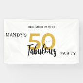 Gold 50 en Fabulous gepersonaliseerde 50ste verjaa Spandoek (Horizontaal)