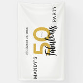 Gold 50 en Fabulous gepersonaliseerde 50ste verjaa Spandoek (Verticaal)