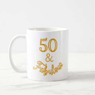 Gold 50- en Fabulous-monogram Koffiemok