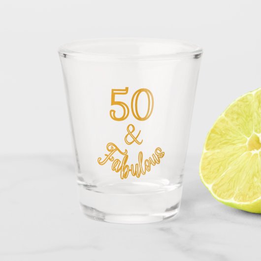 Gold 50 en Fabulous Shot Glas (Voorkant)