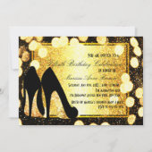 Gold 50 en Fabulous Womans Birthday Invitation Kaart (Achterkant)
