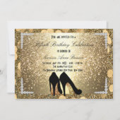 Gold 50 en Fabulous Womans Birthday Invitation Kaart (Achterkant)