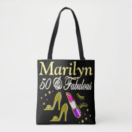 GOLD 50 EN FANTASTISCHE GEPERSONALISEERDE CANVAS T TOTE BAG