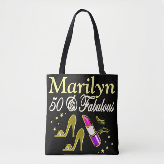 GOLD 50 EN FANTASTISCHE GEPERSONALISEERDE CANVAS T TOTE BAG (Voorkant)