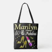 GOLD 50 EN FANTASTISCHE GEPERSONALISEERDE CANVAS T TOTE BAG (Achterkant)