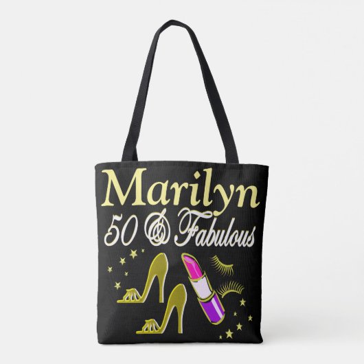 GOLD 50 EN FANTASTISCHE GEPERSONALISEERDE CANVAS T TOTE BAG (Achterkant)