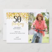 Gold 50- & Fabulous 50th Birthday Party-uitnodigin Kaart (Voorkant)