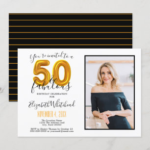 Gold 50 & Fabulous 50th Verjaardag Foto Kaart