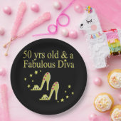 GOLD 50 & FANTASTISCH DIVA DESIGN PAPIEREN BORDJE (Feest)