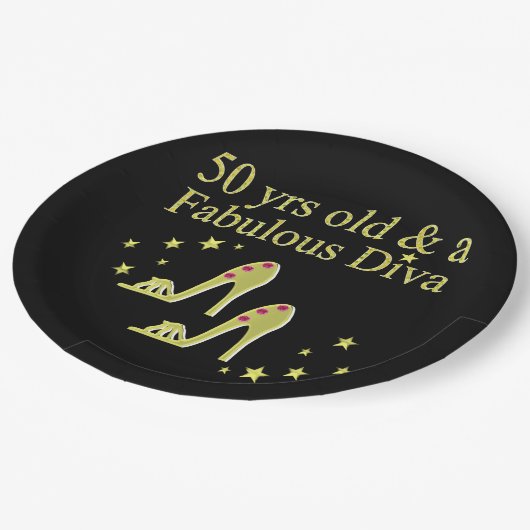 GOLD 50 & FANTASTISCH DIVA DESIGN PAPIEREN BORDJE (Gekanteld)