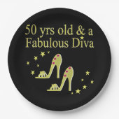 GOLD 50 & FANTASTISCH DIVA DESIGN PAPIEREN BORDJE (Voorkant)