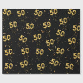 Gold 50 Mylar Balloons en Confetti Cadeaupapier (Vlak)