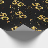 Gold 50 Mylar Balloons en Confetti Cadeaupapier (Hoek)