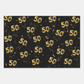 Gold 50 Mylar Balloons en Confetti Inpakpapier Vel (Voorkant)