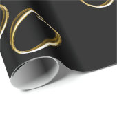 Gold 50 op zwart | Fijne 50ste verjaardag Cadeaupapier (Rol Hoek)