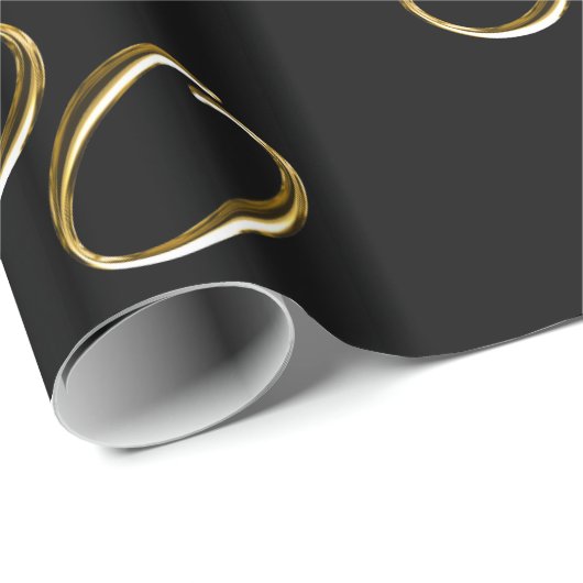 Gold 50 op zwart | Fijne 50ste verjaardag Cadeaupapier (Rol Hoek)